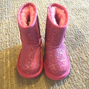 Darling NWT UGG Classic II Glitter Leopard "Pink" Toddler Girls' Boot